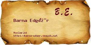 Barna Edgár névjegykártya
