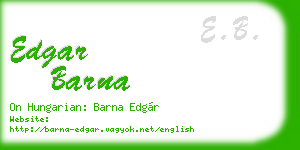 edgar barna business card
